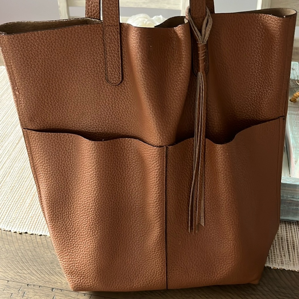 🤍🤎 Nordstrom Brown Leather Tote 🤎🤍